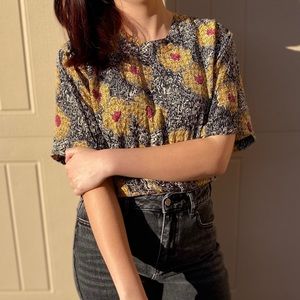 ✨SOLD✨Vintage Silk Floral Blouse